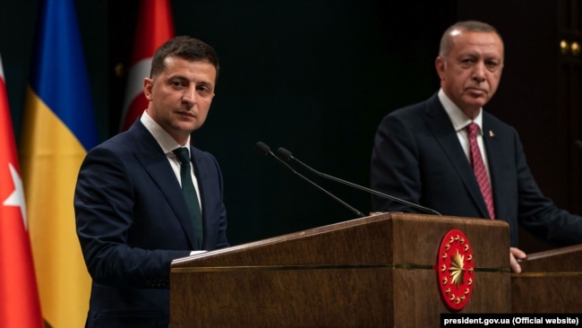 Президент Украины Владимир Зеленский и президент Турции Реджеп Эрдоган, 7 августа 2019 года