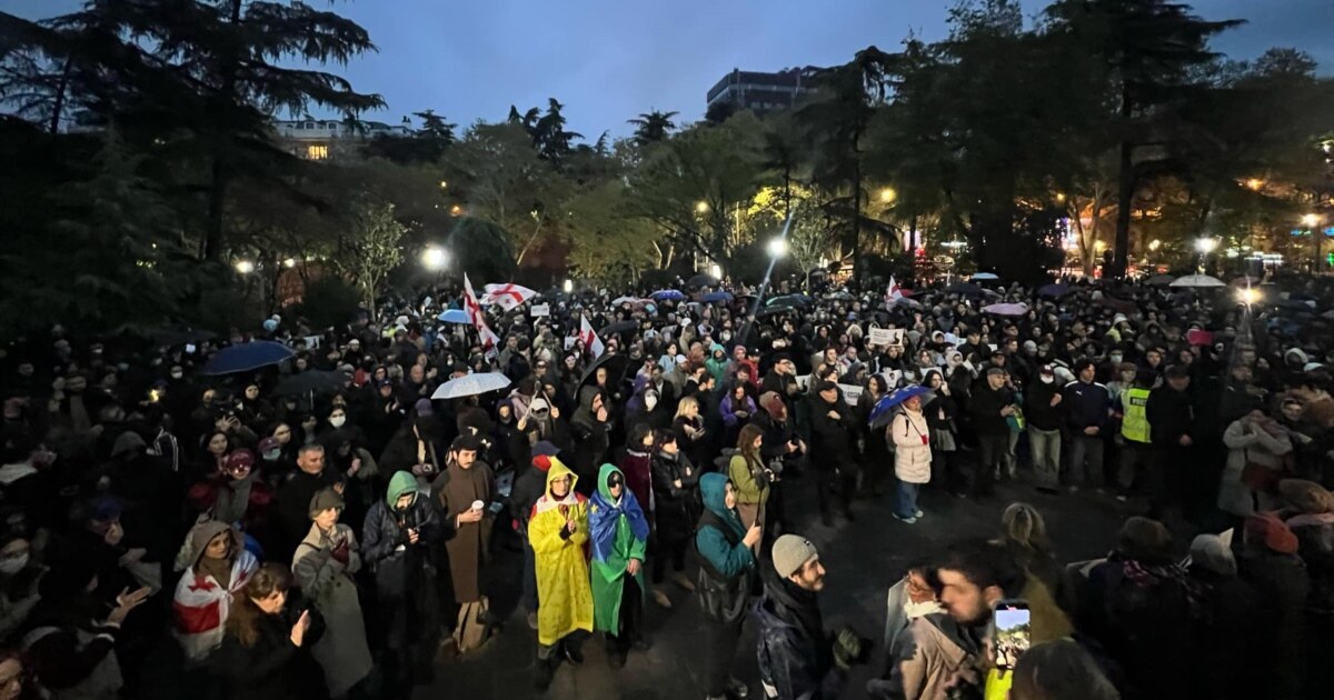 ქართული ენის დღეს, საპროტესტო აქციების 138-ე დღეს დემონსტრაცია თსუ-სთან დაიწყო