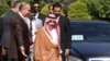 Iranian Foreign Minister Hossein Amir-Abdollahian (left) greets Saudi Arabia's Foreign Minister Prince Faisal bin Farhan Al Saud in Tehran on June 17.