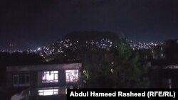 بخشی از غرب شهر کابل در شب