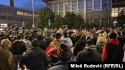 Sa protesta ispred Pravnog fakulteta u Podgorici, 3. februar.