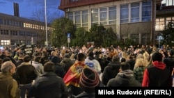 Sa protesta ispred Pravnog fakulteta u Podgorici, 3. februar.