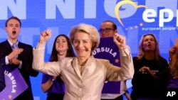Vodeći kandidat za Europsku komisiju, aktualna predsjednica Ursula von der Leyen u sjedištu Europske narodne partije u Briselu, 9. juna 2024.