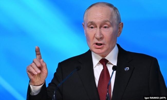 Очільник Росії Володимир Путін під час виступу на «Валдаї», 1 жовтня 2026 року