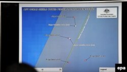 График сигналов, зафиксированных во время поисков пропавшего "Боинга 777"