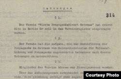 Устав учреждения Винета в редакции 1944 г. Источник: Bundesarchiv Berlin.