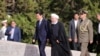 Iranian President Hassan Rouhani (R) welcomes Japanese Prime Minister Shinzo Abe, during a welcoming ceremony at the Saadabad Palace in the capital Tehran on June 12, 2019. (Photo by - / AFP)