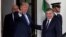 U.S. President Donald Trump greets Uzbekistan's President Shavkat Mirziyoev at the White House in Washington on May 16. 