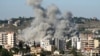 Smoke rises from the site of a string of Israeli air strikes that targeted the southern Lebanese city of Nabatieh on June 20.