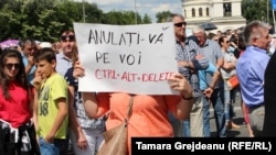 Protest împotriva anulării scrutinului de la Chişinău