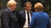 Soldan sağa: Boris Johnson, Emmanuel Macron və Angela Merkel