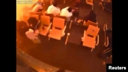 Surveillance footage shows the moment of the attack at King Khalid International Airport in Saudi Arabia on October 10.