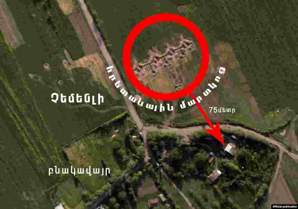 Nagorno Karabakh - Picture made from the air, proving, according to Nagorno Karabakh’s Ministry of Defense, the deployment of Azerbaijani forces’ military objects in populated areas or in their immediate neighborhood, 28Apr,2016