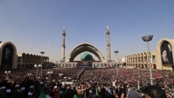 Crowds at Tehran's Grand Mosalla prayer grounds to pay final respects to Iran's slain supreme leader, Ayatollah Ali Khamenei, at the start of his funeral ceremonies on July 4.