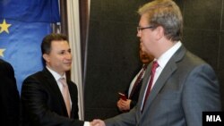 Средба на премиерот Никола Груевски со еврокомесарот Штефан Филе, Брисел, Белгија.