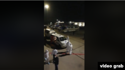 Emergency services at standby at Zvartnots Airport in Yerevan ready to receive Armenian citizens arriving on a charter flight from Rome, Italy, March 16, 2020