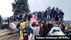 Протестная акция в Петербурге 23 января