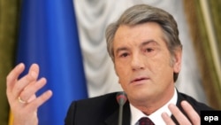 Віктор Ющенко під час прес-конференції щодо ситуації з постачанням газу до Європи