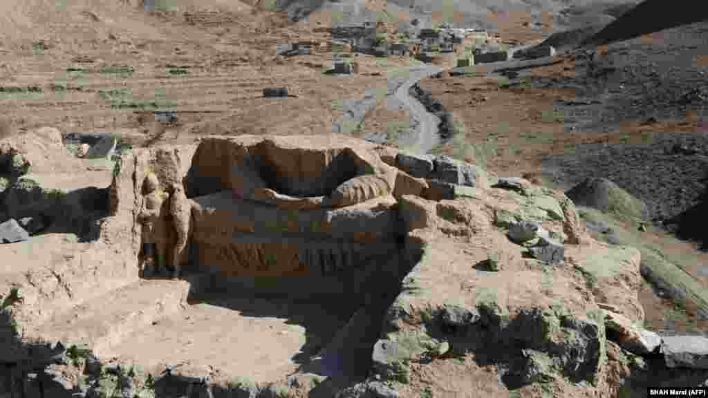 Buddha statues discovered inside an ancient monastery at Mes Aynak