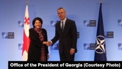 სალომე ზურაბიშვილისა და იენს სტოლტენბერგის შეხვედრა ბრიუსელში. 2019 წ. 23 იანვარი.