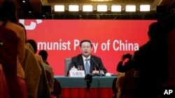 Chinese Vice Foreign Minister Ma Zhaoxu speaks at a press conference held on the sideline of the 20th Chinese Communist Party National Congress held in Beijing in 2022.