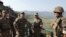 Armenia - Defense Minister Seyran Ohanian (second from left) inspects Armenian army positions on the border with Azerbaijan, 08Aug2012.