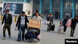 A previous group of Afghans returning to Kabul after Germany rejected their asylum applications. There have been 39 deportation flights from Germany to Afghanistan since December 2016.