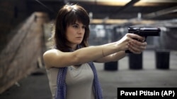 Maria Butina at a shooting range in Moscow in 2012.