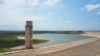 Сильно обмелевшее Межгорное водохранилище в Крыму, июнь 2020 года