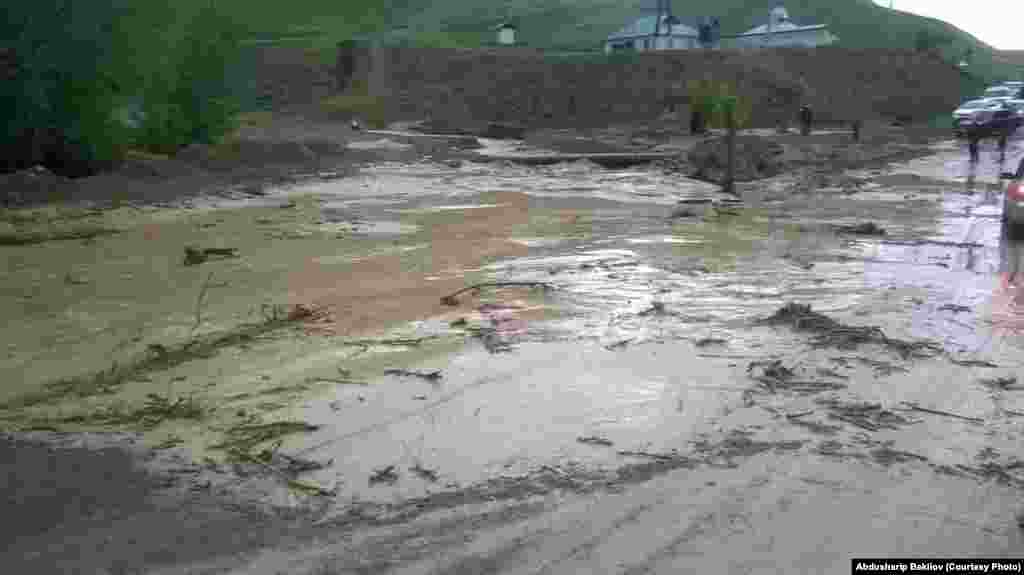 В сельском айыльном аймаке Бодур-Таш Кара-Сууйского района селевым потоком унесло 20 коров. На участке Кара-Кысмак повреждены около 40 метров дороги.&nbsp; 