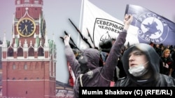 Коллаж: националисты и Кремль