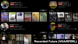 Colaj din materiale ale campaniilor rusești de influență online înainte de alegerile parlamentare moldovene, realizat de compania de threat intelligence Recorded Future 