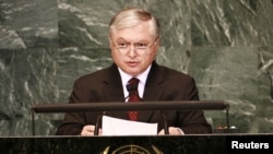 U.S. -- Armenia's Foreign Minister Edward Nalbandian speaks during the Millennium Development Goals Summit at U.N. headquarters in New York, 21Sep2010