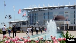 The spanking new Akhmat Kadyrov Arena Stadium in the Chechen capital, Grozny