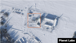Planet Labs satellite image captured on February 9, 2026, shows a possible Oreshnik missile deployment site at a former military airfield in Belarus.