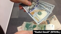 Tajikistan - Somoni and dollar, 12Jan2014