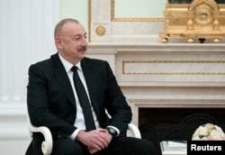 Presidenti azerbajxhanas Ilham Aliyev gjatë vizitës në Moskë, prill 2024.