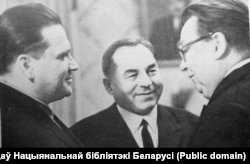 Адам Русак з кампазытарамі Юрыем Семянякам і Васіліем Салаўёвым-Сядым. 1968 г.