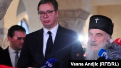 Српскиот претседател Александар Вучиќ и патријархот на СПЦ Иринеј