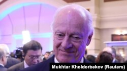 KAZAKHSTAN -- U.N. Syria envoy Staffan de Mistura takes part in the peace talks on Syria in Astana, November 29, 2018