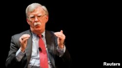 Former U.S. national-security adviser John Bolton speaks during a lecture in 2020.