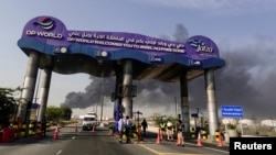 UAE - Smoke billows from Jebel Ali port after an Iranian attack, March 1, 2026.