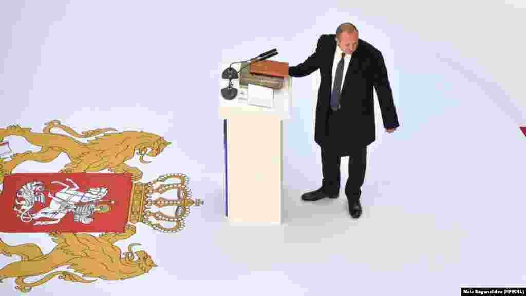 საქართველოს ახალარჩეული პრეზიდენტი გიორგი მარგველაშვილი ინაუგურაციის ცერემონიაზე თბილისში. 17 ნოემბერი.