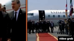 ფოტოკოლაჟი: მიხეილ ყაველაშვილის დახვედრის ცერემონია ირანის აეროპორტში