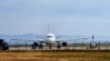 Kosovo: A passenger plane at Prishtina Airport. 