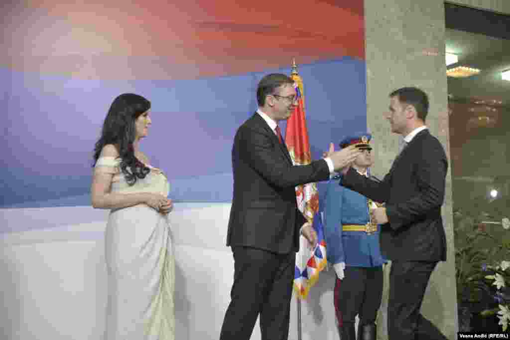 Predsednik Srbije Aleksandar Vučić sa suprugom Tamarom i gradonačelnik Beograda Siniša Mali