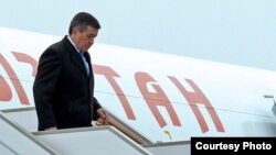 Президент Кыргызстана Сооронбай Жээнбеков в ходе своего предыдущего рабочего визита в Россию.