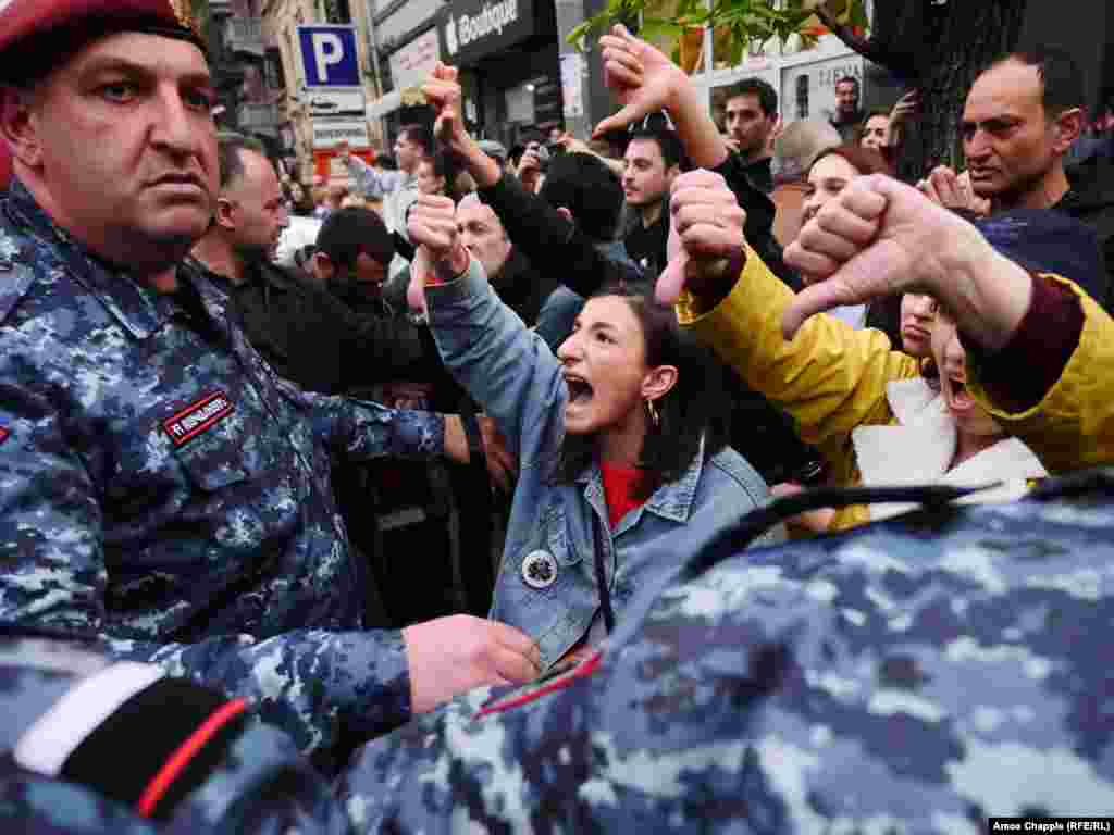 ARMENIA -- an anti-government rally in central Yerevan on April 20, 2018.