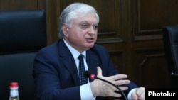 Armenia - Foreign Minister Edward Nalbandian speaks at a parliamentary hearing in Yerevan, 30Jun2017.