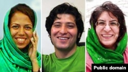 Sasan Aghaei (center) has been arrested several times in the past.